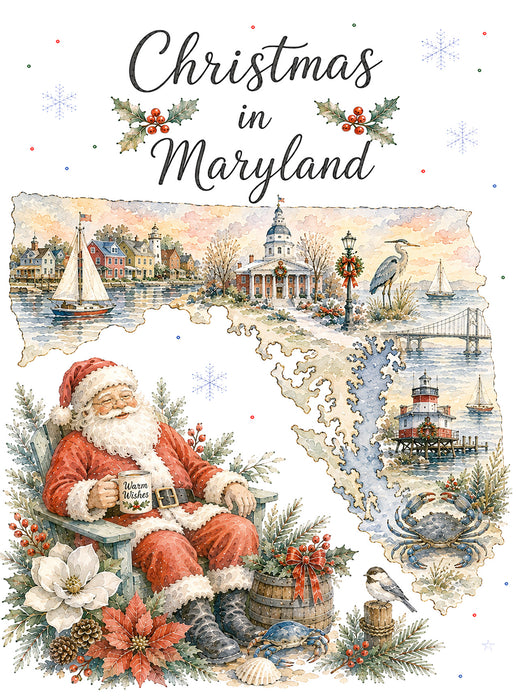 Christmas in Maryland State Map