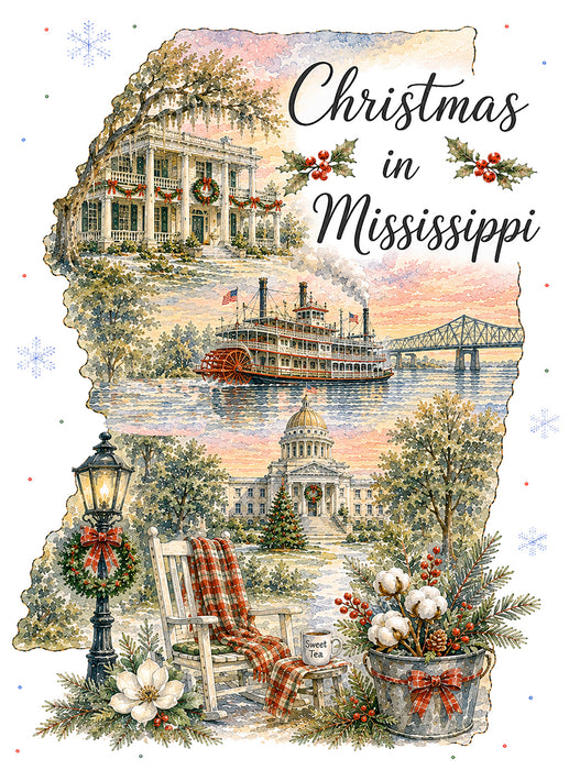 Christmas in Mississippi State Map