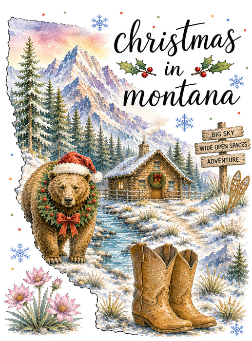 Christmas in Montana State Map