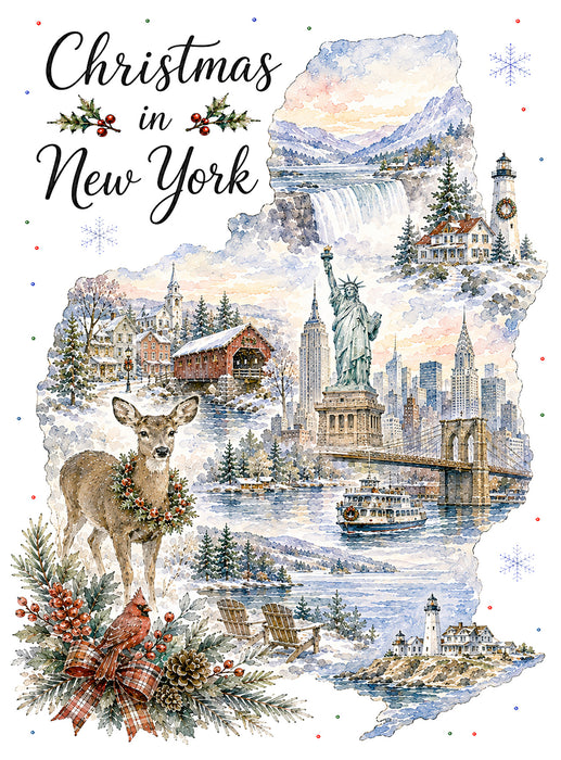 Christmas in New York State Map
