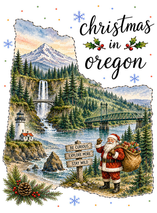 Christmas in Oregon State Map