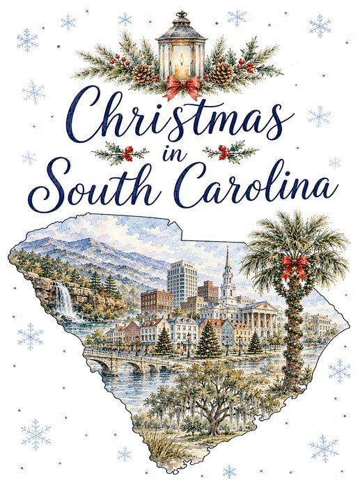 Christmas in South Carolina State Map