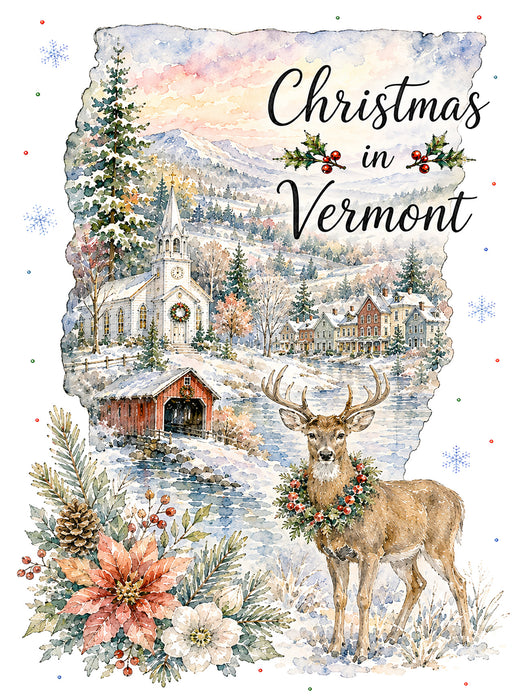 Christmas in Vermont State Map
