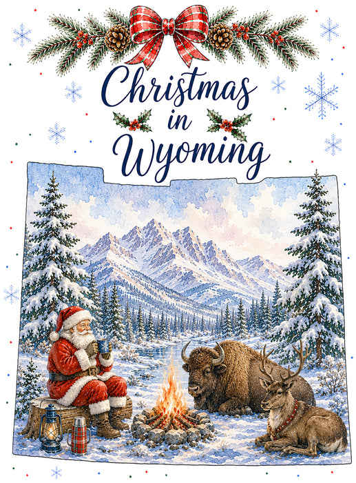 Christmas in Wyoming State Map