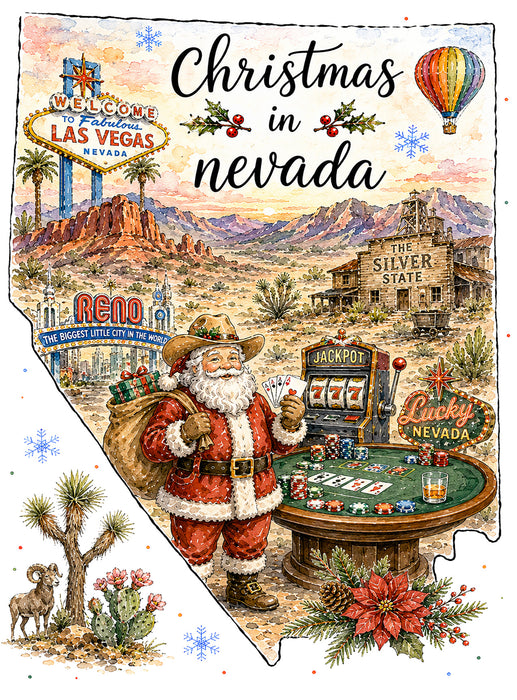 Christmas in Nevada State Map