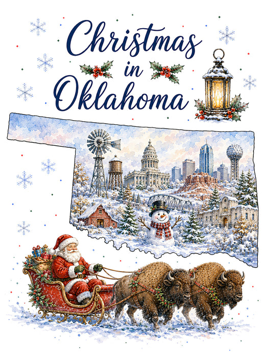 Christmas in Oklahoma State Map