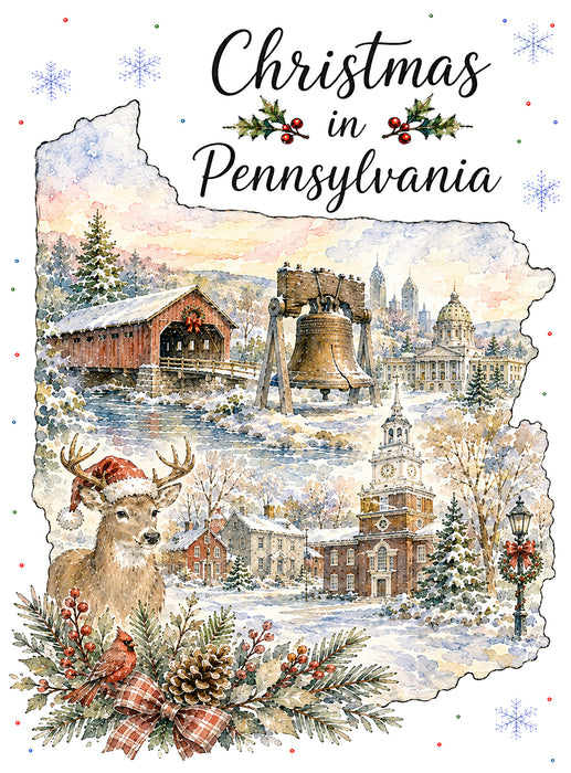 Christmas in Pennsylvania State Map