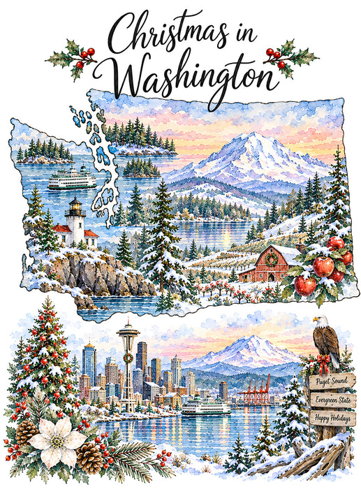 Christmas in Washington State Map