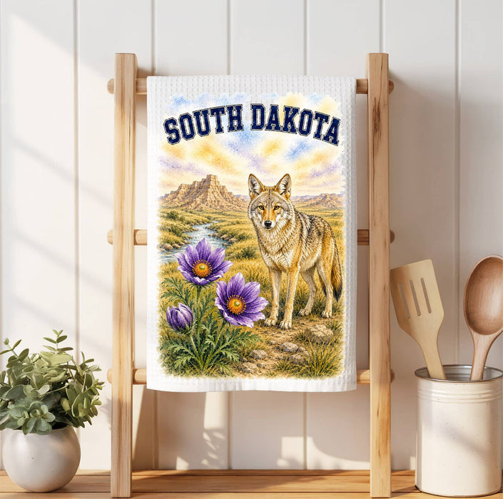 South Dakota State Bird and Animal Waffle Weave Towel