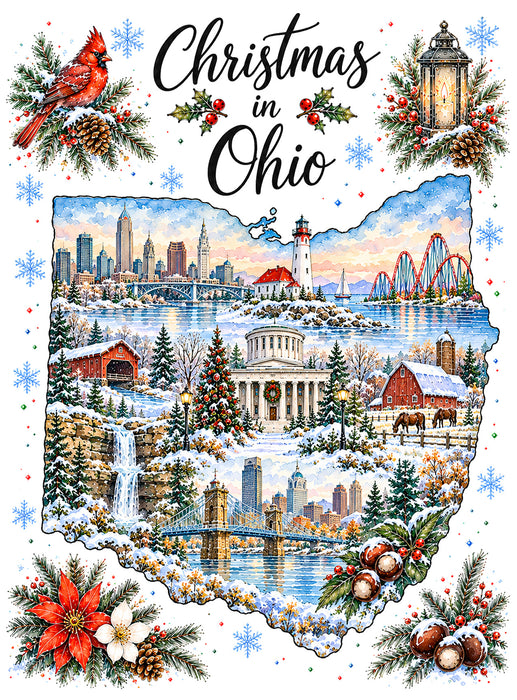 Christmas in Ohio State Map