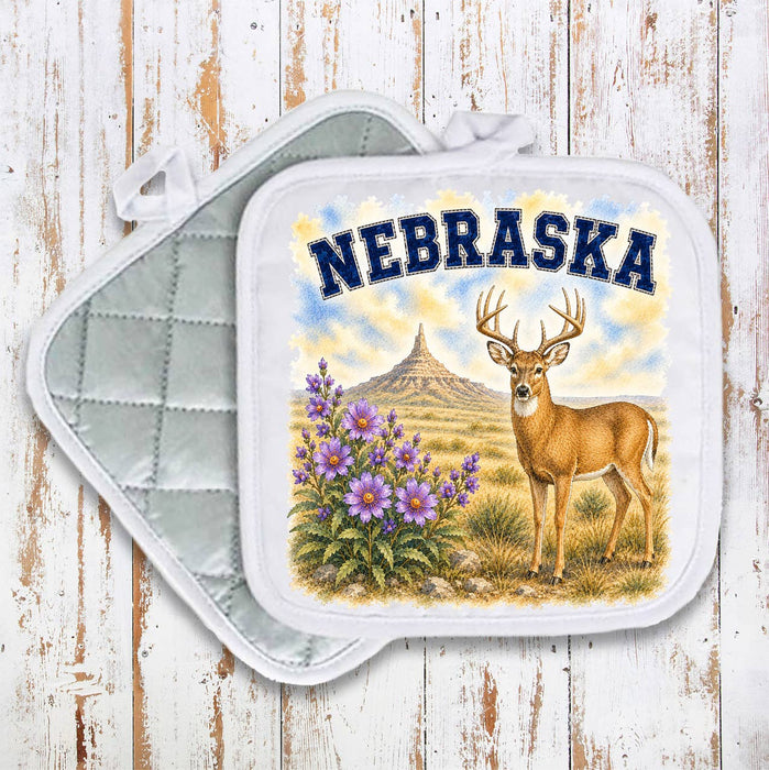 Nebraska State Bird and Animal Pot Holder