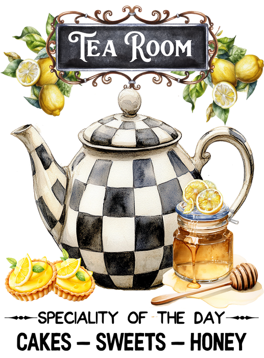 Tea Room Checkered Tea Pot