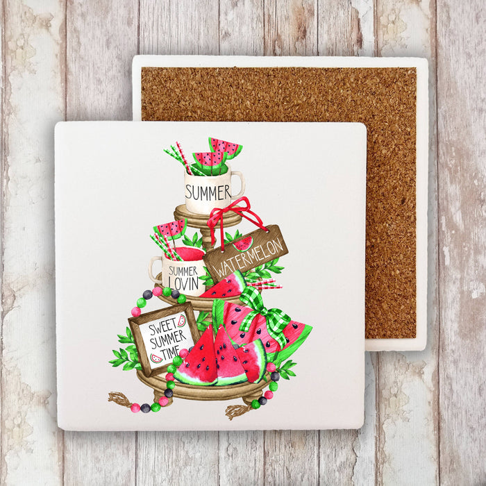 Summer Time Sweet Watermelon Stone Coaster