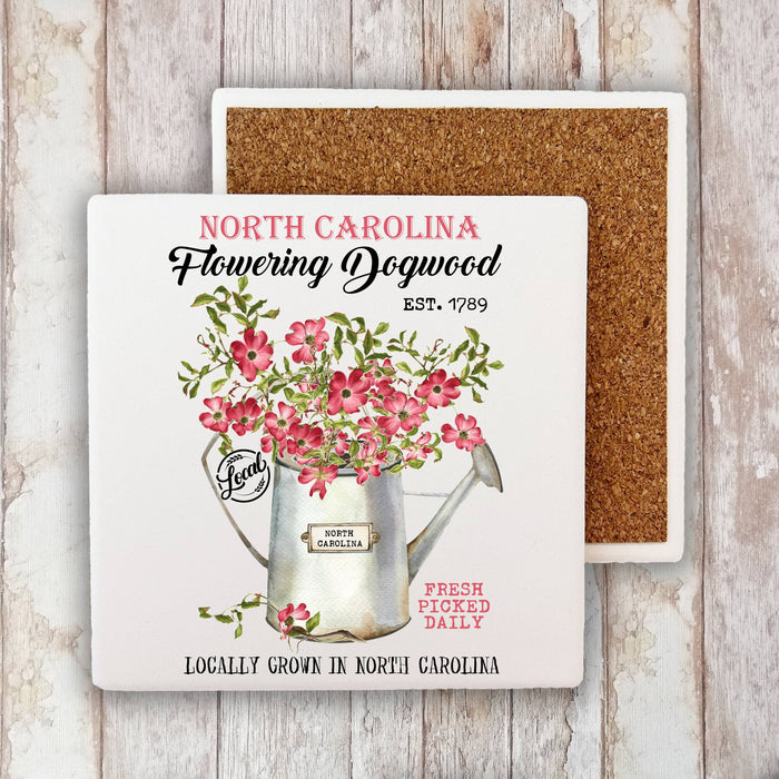 North Carolina State Flower Dogwood Stone Coaster