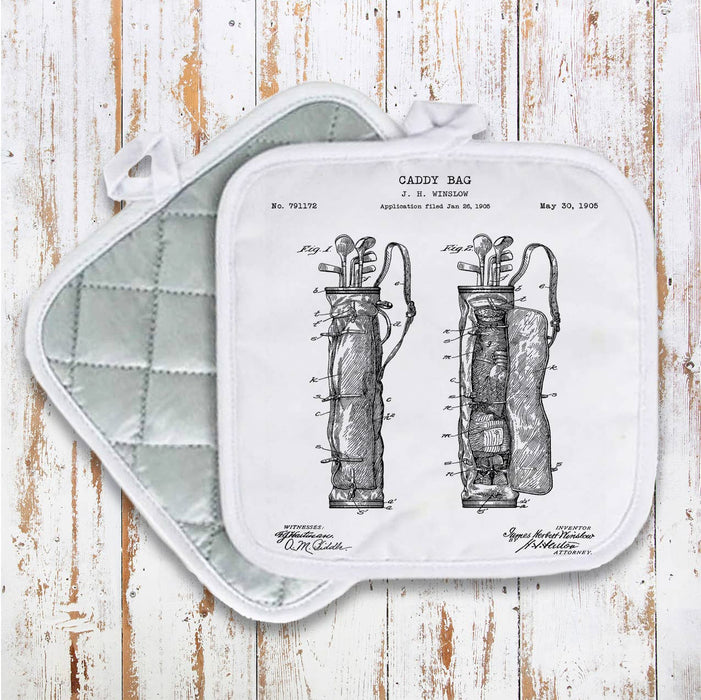 Vintage Golf Caddy Bag Pot Holder Oven Mitt