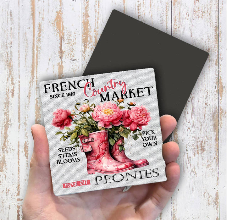 French Country Market Peonies Magnet Fridge