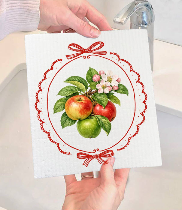 Vintage Apples Swedish Dishcloth