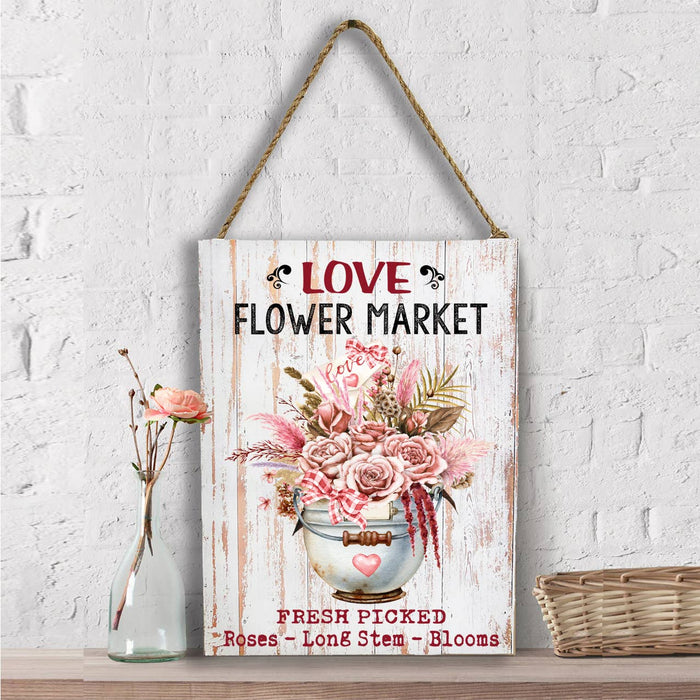 Valentine Love Boho Flower Market Wall Decor