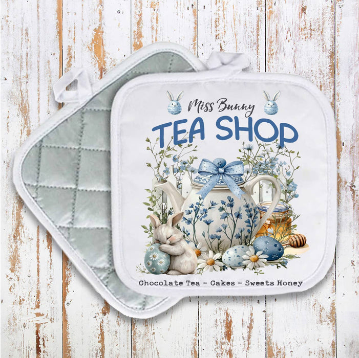 Easter Miss Bunny Tea Shop Pot Holder Oven Mitt
