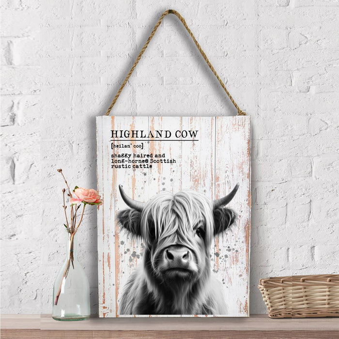 Highland Cow Definition Farm Wall Decor
