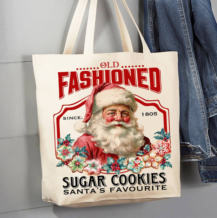Old Fashion Christmas Santa Cookies  Canvas Tote Bag