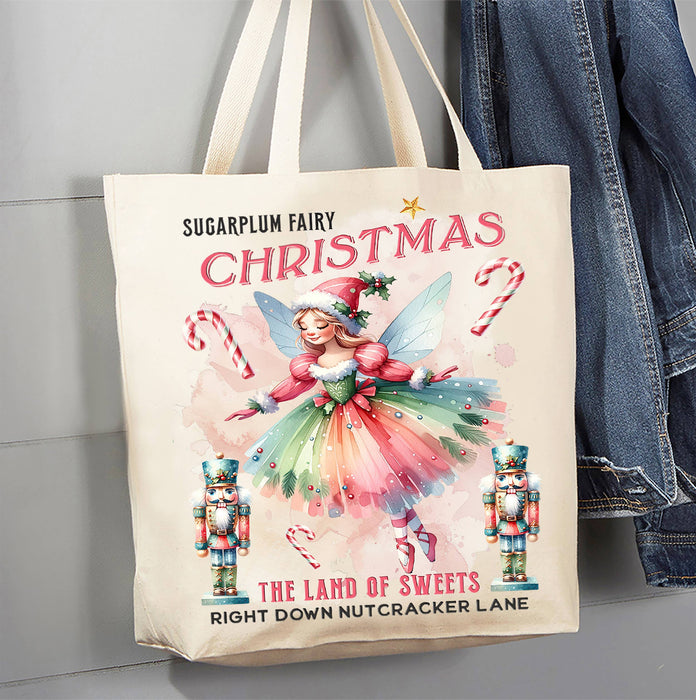 Christmas Sugarplum Fairy Canvas Tote Bag