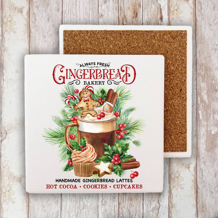 Christmas Gingerbread Latte Stone Coaster