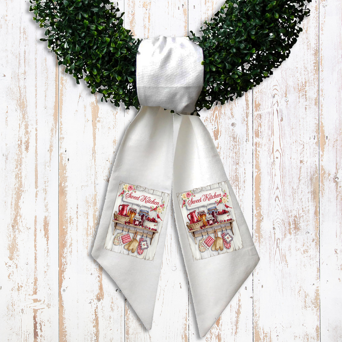 Sweet Kitchen Red Cherries Wreath Sash