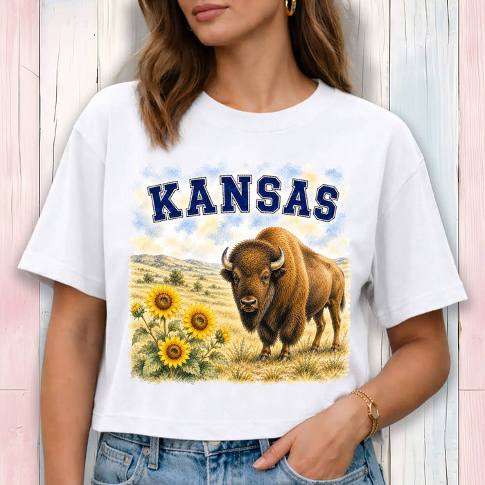Kansas State Bird and Animal Cropped T-Shirt