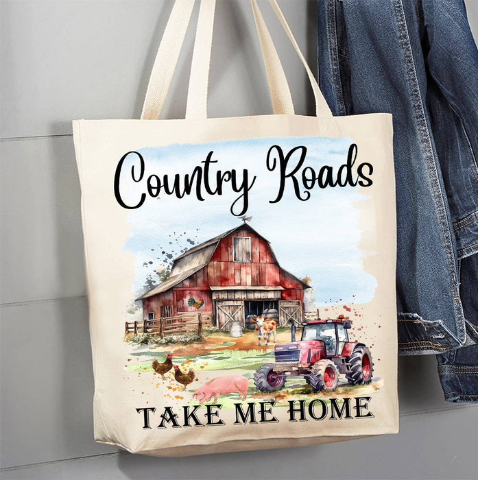 Country road take me home Canvas Tote Bag