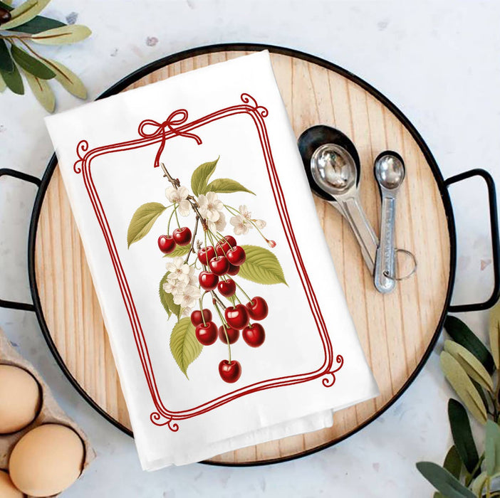 Vintage Cherries Tea Towel