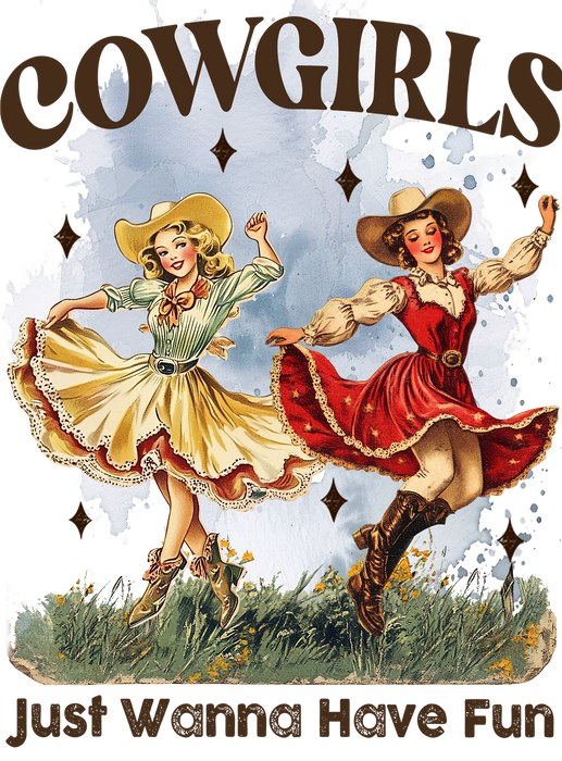 Vintage Cowgirls Just want to have fun Apron