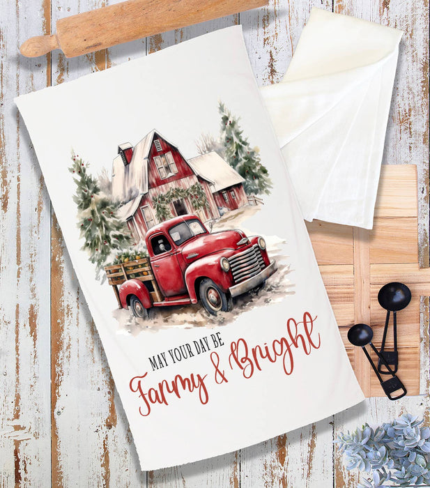 Farmy & Bright Christmas Country Terry Towel