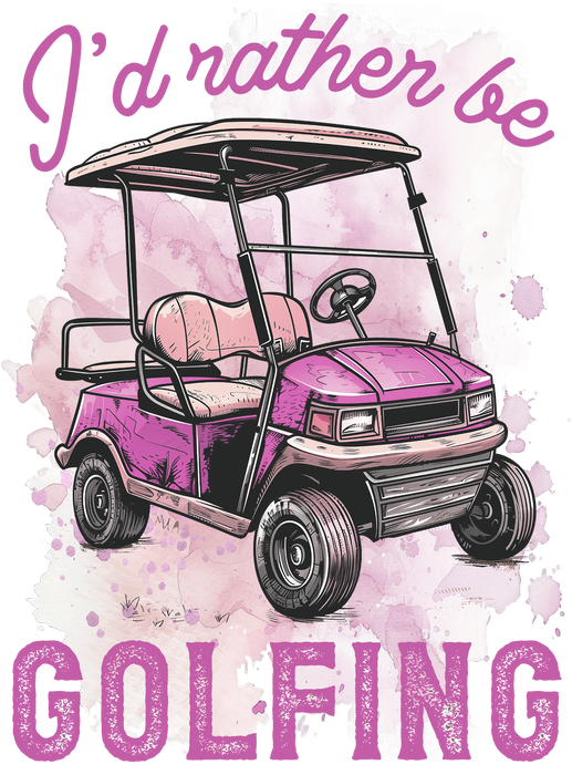 I'd Rather be Golfing Pink Tea Towel