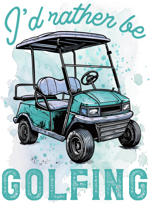 I'd Rather be Golfing Blue Tea Towel