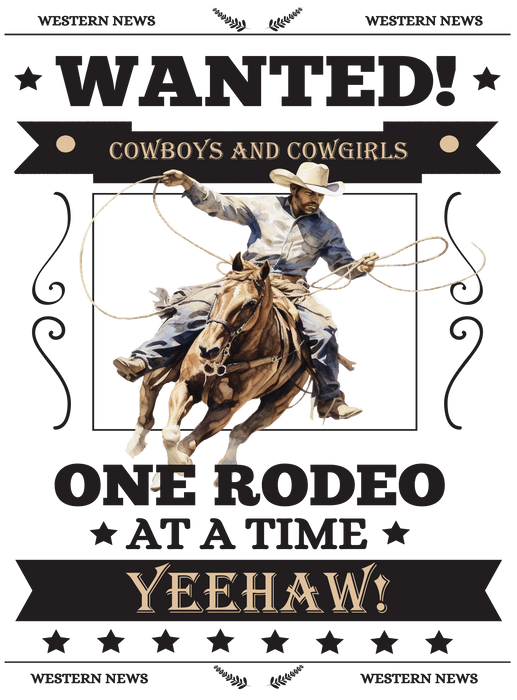 Wanted Cowboy Cowgirls Rodeo Western