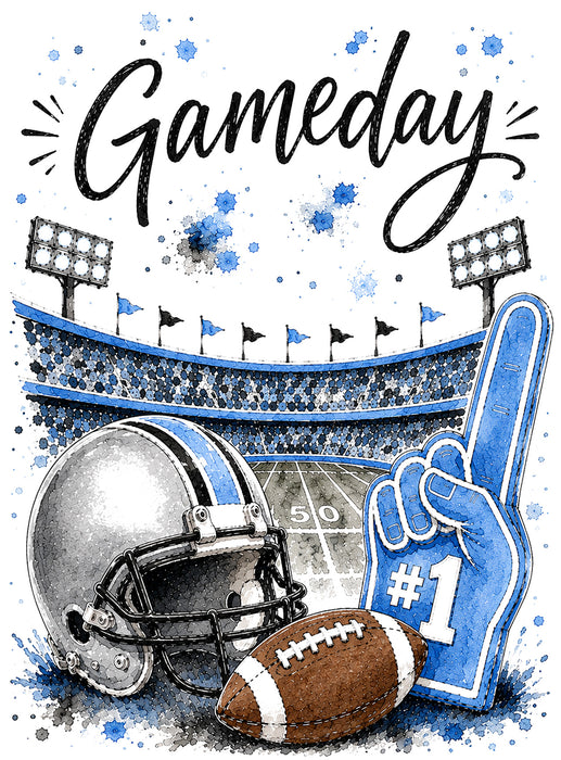 Gameday Football Silver & Light Blue