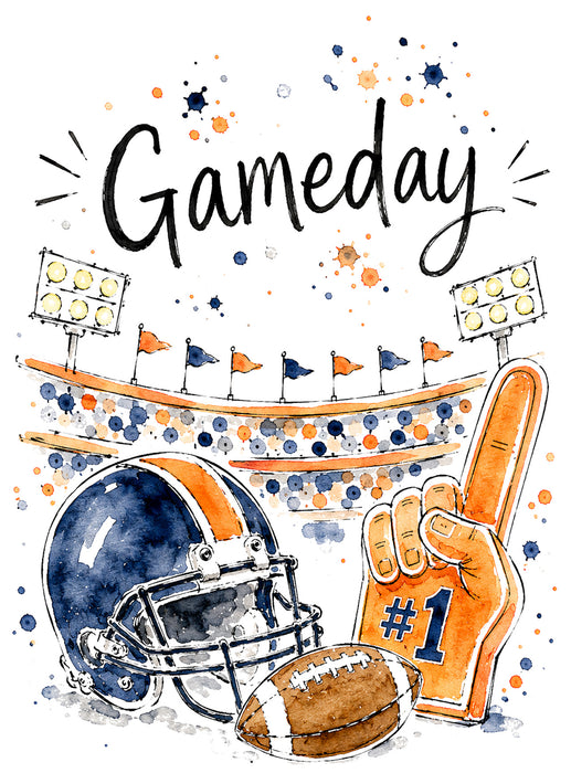 Gameday Football Navy Blue & Orange
