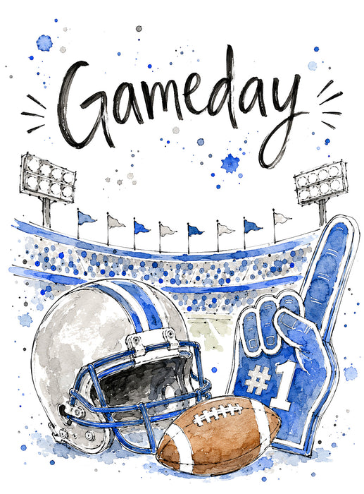 Gameday Football Silver & Royal Blue