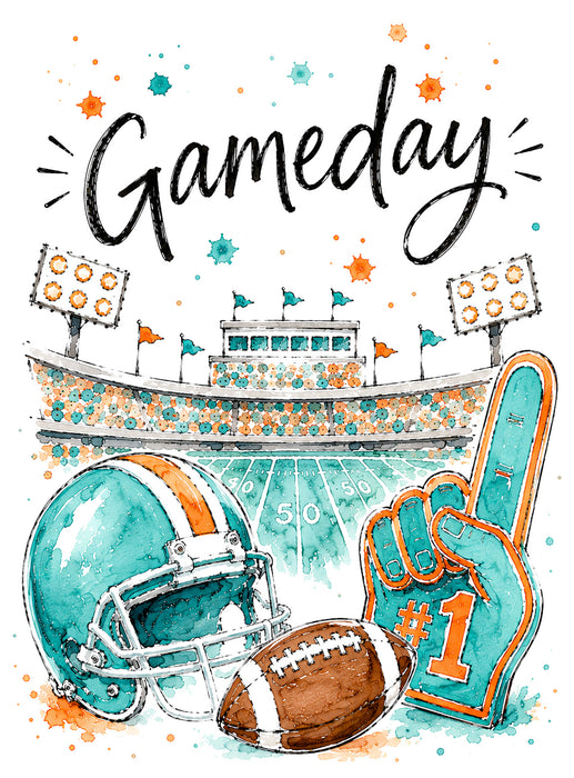 Gameday Football Aqua & Orange