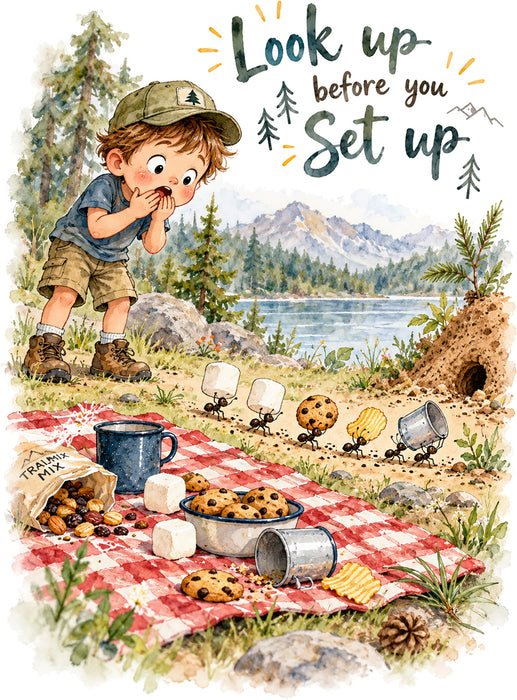 Look Up before you set Up Ants Camping