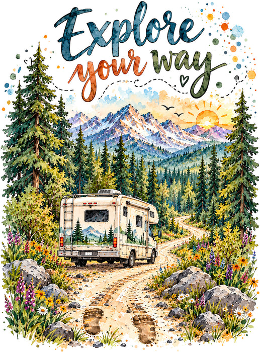 Explore your way camping RV Montains
