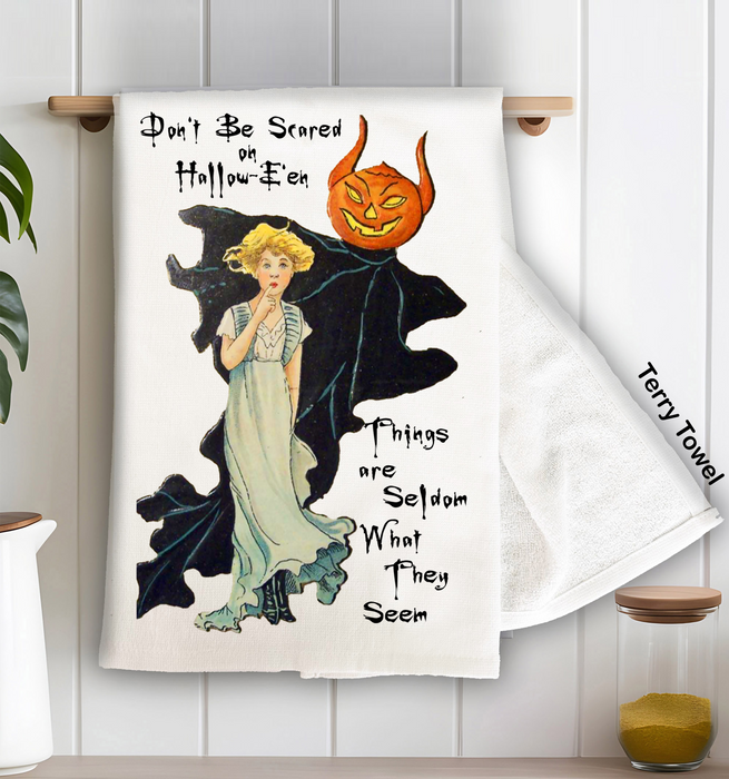 Halloween Vintage Goblin Kitchen Terry Towel