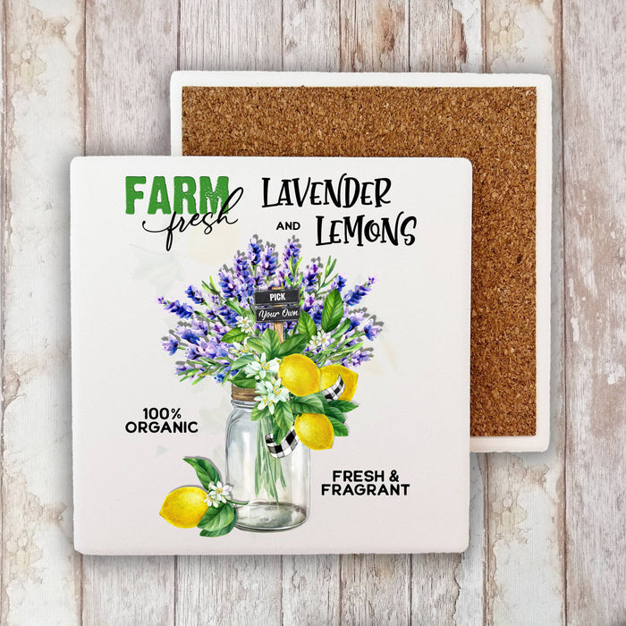 Country Lavender and Lemons Stone Coaster