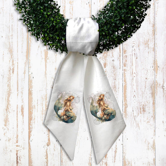 Vintage French Mermaid Coastal Wreath Sash