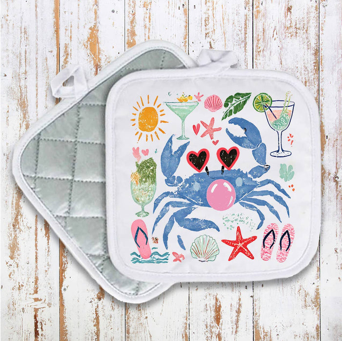 Coastal Blue Grab Blowing Bubble Pot Holder