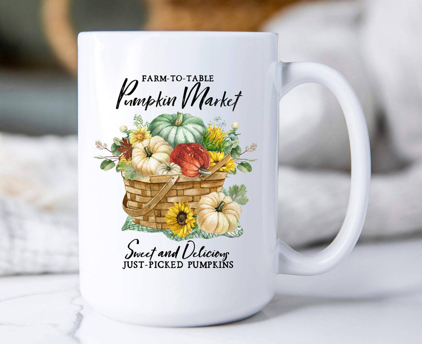 Autumn Fall Pumpkin Market Baskets Coffee Mug