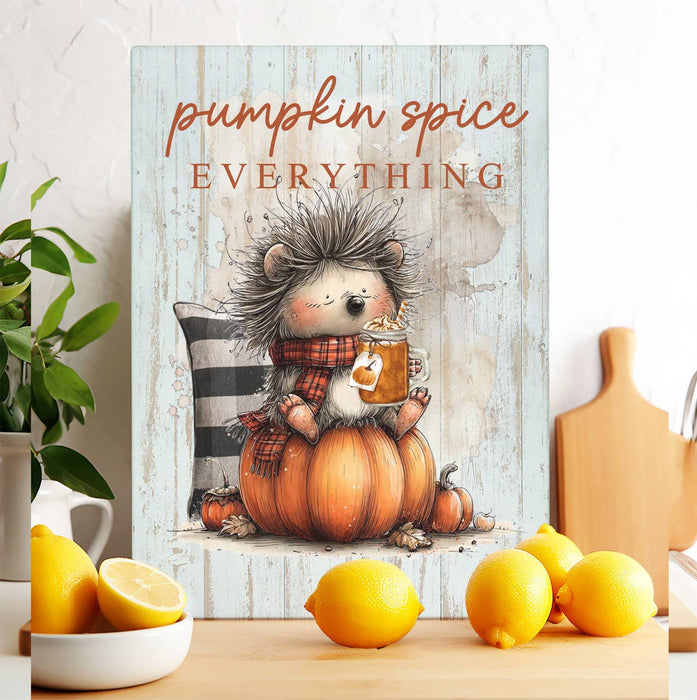 Pumpkin Spice Evrything  Glass Cutting Board