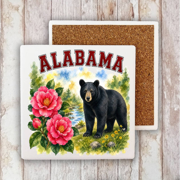 Alabama State Bird and Animal Stone Coaster