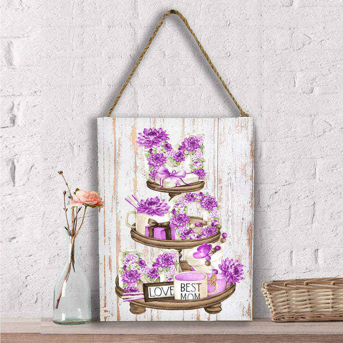 Mothers Day Purple 3 Tier Tray  Wall Decor
